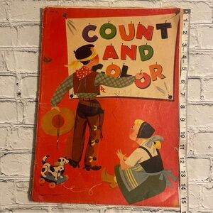 Large Vintage Antique 1940’s Coloring Book Count and Color